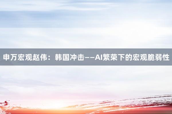 申万宏观赵伟：韩国冲击——AI繁荣下的宏观脆弱性
