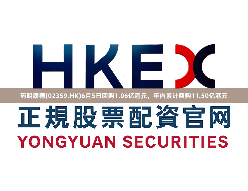 药明康德(02359.HK)6月5日回购1.06亿港元，年内累计回购11.50亿港元